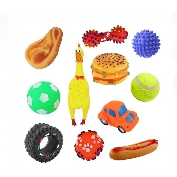Kit 3 Brinquedos Sortidos para Pets de Porte Pequeno e Médio - abc lar